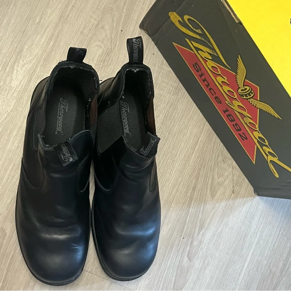 Thorogood Thoroflex Quick Release Slip Resistant Black Pull On‎ Men's Boots 13 W